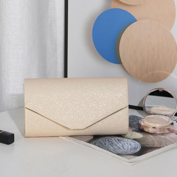 Chic Gold Clutch Bag with Detachable Chain - Ideal for Formal Parties and Gifts - Picture 8 of 9